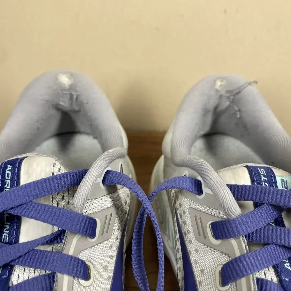 Brooks Adrenaline GTS 22 Gray Womens Gray And Blue Size 9.5 B Running Shoes